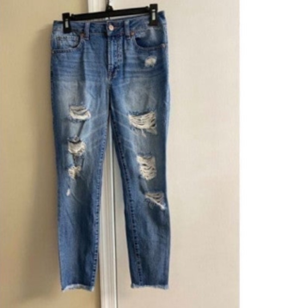 Rewash Light Blue Distressed Ankle Jeans Sz 26